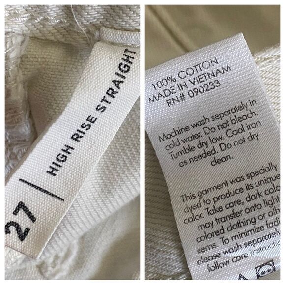 PacSun High Rise Straight Jeans Olive Cream Butty Fly 27 - Picture 11 of 12